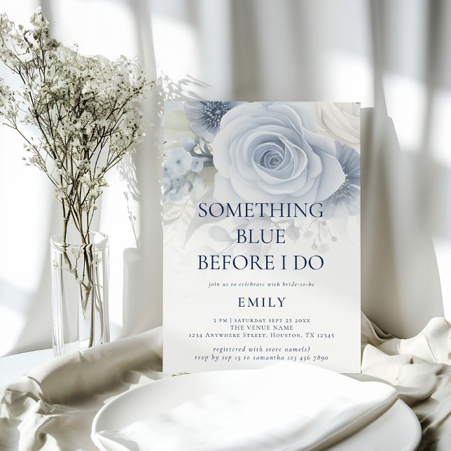 Something Blue Before I do Floral Bridal Shower Invitation (Creator Uploaded)
