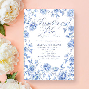 Something Blue Before I Do Floral Bridal Shower Invitation