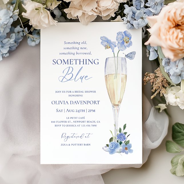 Something Blue Before I Do Floral Bridal Shower Invitation (Creator Uploaded)