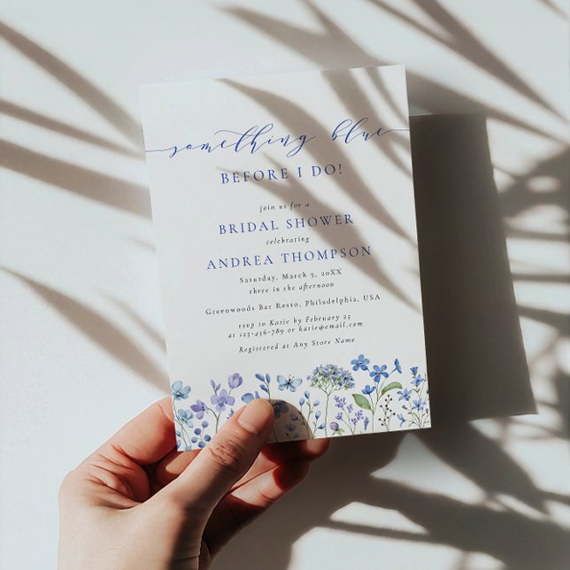 Something Blue Before I do Floral Bridal Shower Invitation (Creator Uploaded)