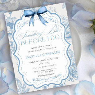 Something Blue Before I Do Floral Bridal Shower Invitation