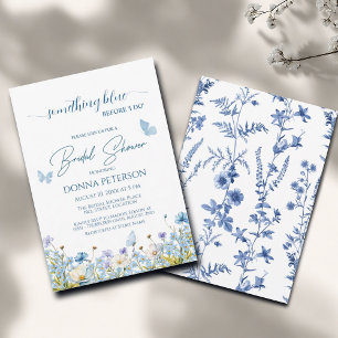 Something Blue before 'I do' Floral Bridal Shower Invitation