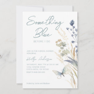 Something Blue Before I Do Floral Bridal Shower Invitation
