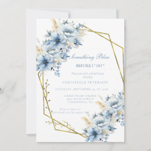 Something blue before i do floral Bridal shower Invitation