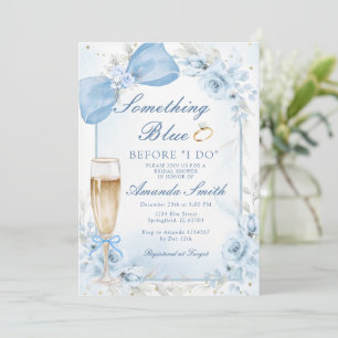 Something Blue Before I Do Floral Bridal Shower Invitation