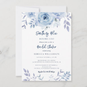 Something Blue Before I Do Floral Bridal Shower Invitation
