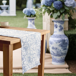 Something Blue Before I Do Floral Bridal Shower Medium Table Runner