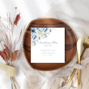 Something blue before i do floral Bridal shower Napkin