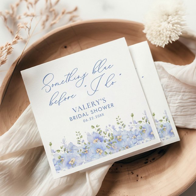 Something Blue Before I Do Floral Bridal Shower Napkin (Creator Uploaded)