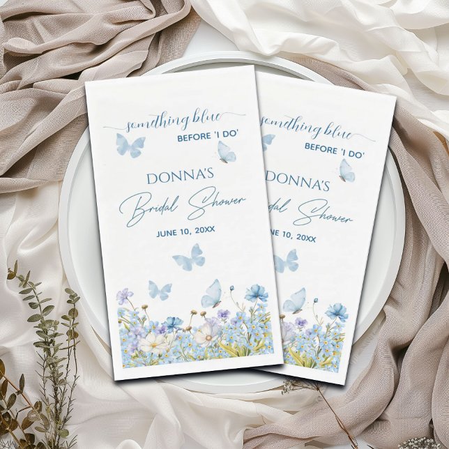 Something Blue before 'I do' Floral Bridal Shower Napkin (Creator Uploaded)