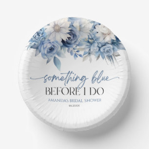 Something Blue Before I Do Floral Bridal Shower Paper Plate