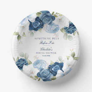Something Blue Before I Do Floral Bridal Shower Paper Plate