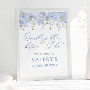 Something Blue Before I Do Floral Bridal Shower  Poster