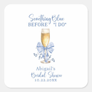 SOMETHING BLUE BEFORE I DO FLORAL BRIDAL SHOWER  SQUARE STICKER