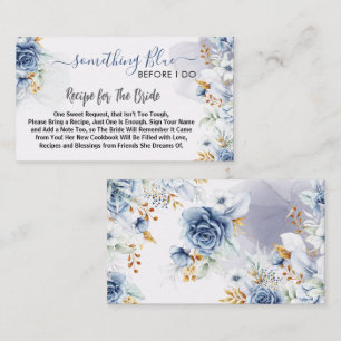 Something Blue Before I do floral Recipe Enclosure Card