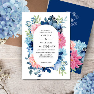 Something blue before i do floral Wedding Invitation