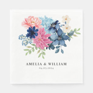 Something blue before i do Floral wedding  Napkin