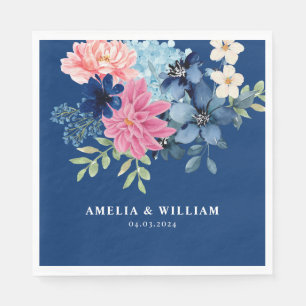 Something blue before i do Floral wedding  Napkin