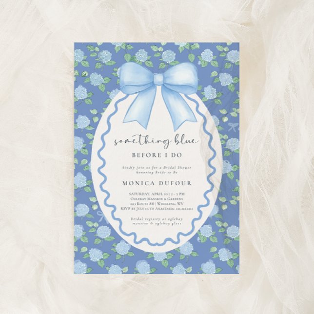 Something Blue Before I Do Hydrangea Bridal Shower Invitation (Something Blue Before I do Hydrangea Bridal Shower Invitation )