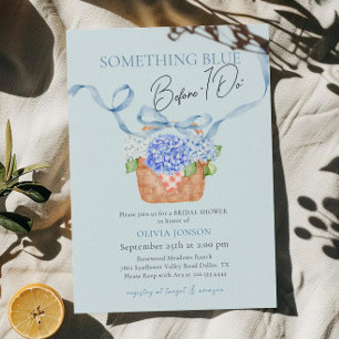 Something Blue Before I Do Hydrangea Bridal Shower Invitation