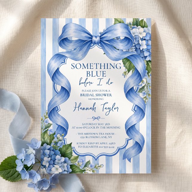 Something Blue Before I Do Hydrangea Bridal Shower Invitation (Creator Uploaded)