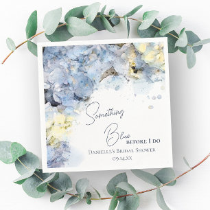Something Blue Before I Do Hydrangea Bridal Shower Napkin