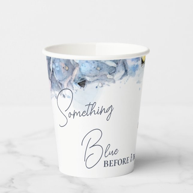 Something Blue Before I Do Hydrangea Bridal Shower Paper Cups (Left)