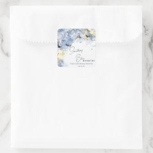 Something Blue Before I Do Hydrangea Bridal Shower Square Sticker