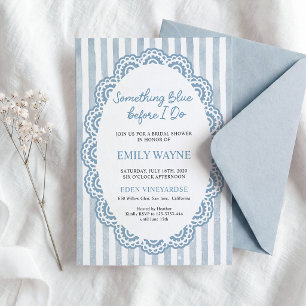 Something Blue Before I do Lace Bridal Shower Invitation
