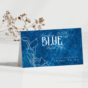 Something Blue Before I do Line Floral Thank You Card