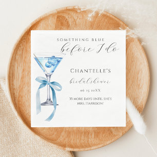 Something Blue Before I Do Martini Bridal Shower Napkin