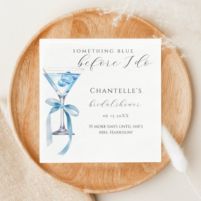 Something Blue Before I Do Martini Bridal Shower Napkin (Creator Uploaded)