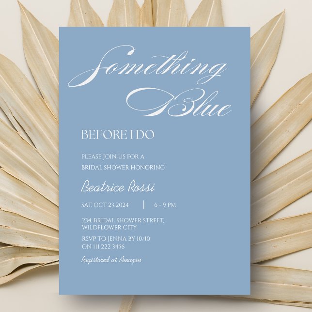 Something Blue Before I Do Minimal Bridal Shower Invitation (Something Blue Before I Do Minimal Bridal Shower Invitation)