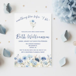 Something Blue before I Do! Modern Bridal Shower Invitation