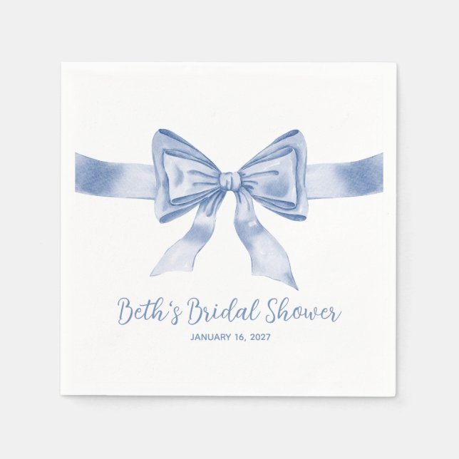 Something Blue before I Do! Modern Bridal Shower Napkin (Front)