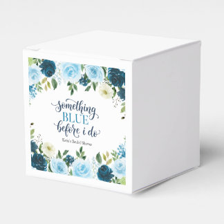 Something Blue Before I Do Navy Floral Favour Box