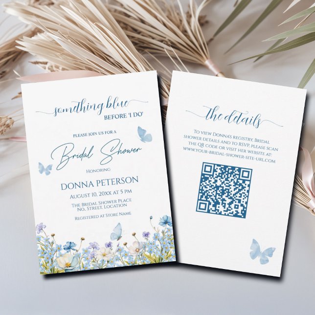 Something Blue before 'I do' QR Code Bridal Shower Invitation (Creator Uploaded)
