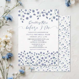 Something Blue Before I do Summer Bridal Shower Invitation