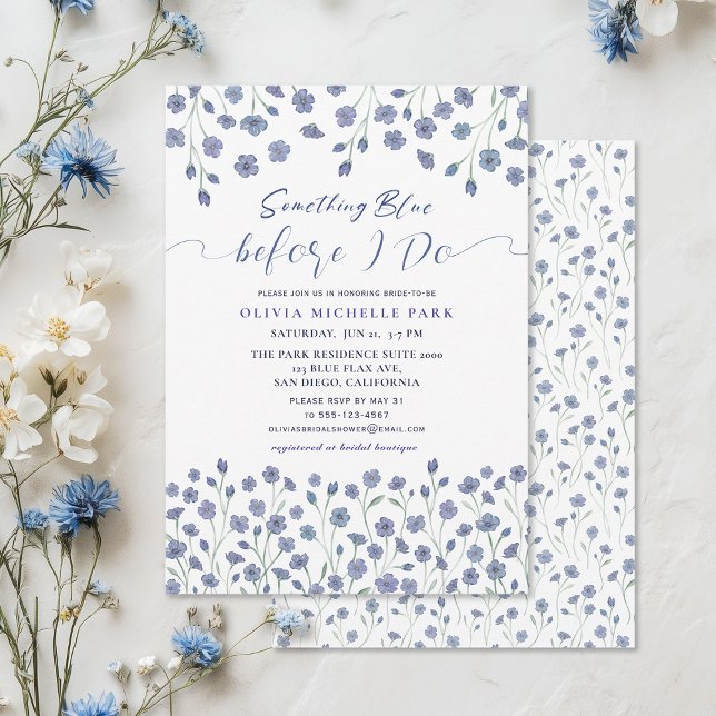 Something Blue Before I do Summer Bridal Shower Invitation (Creator Uploaded)