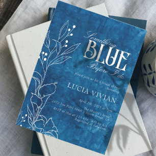 Something Blue Before I do Textured Bridal Shower Invitation