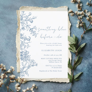 Something Blue Before I Do Theme Bridal Shower  Invitation