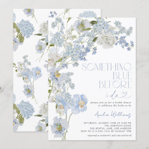 Something Blue Before I Do Watercolor Floral Invitation