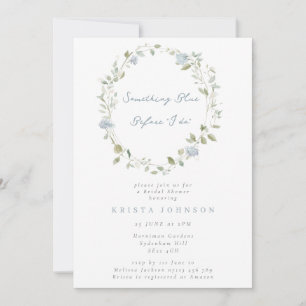 Something Blue Before I Do Wreath Bridal Shower Invitation