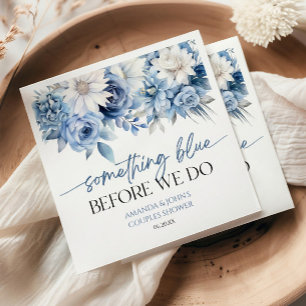 Something Blue Before We Do Floral Couples Shower Napkin