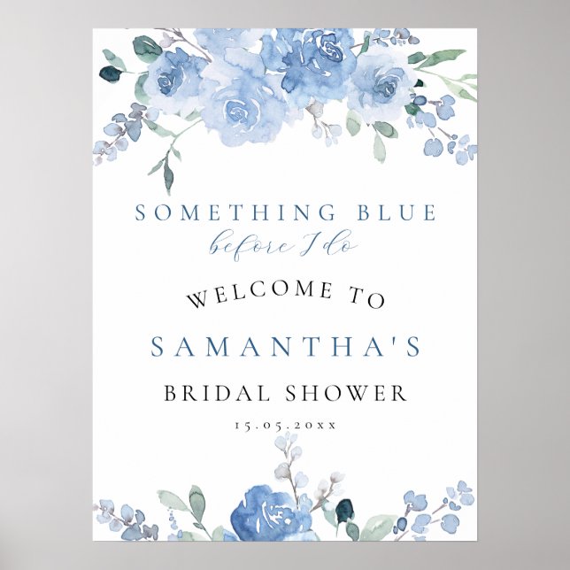 Something Blue BID Bridal Shower Welcome Sign (Front)