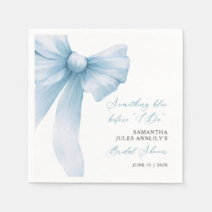 Something Blue Blue Bow Bridal Shower Napkin