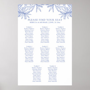 Something Blue Botanical Seating Chart Poster