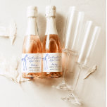 Something Blue Bow Bridal Shower, Bridal Brunch Sparkling Wine Label<br><div class="desc">Something Blue Before I Do, Bow Bridal Shower, Bridal Brunch Sparkling Wine Label This lovely Blue Bow Something Blue Before I DO Bridal Shower Sparkling Wine Label features a hand-painted blue-ribbon bow with modern calligraphy, a beautiful way to accent your special day! Easily edit most wording to match your event!...</div>