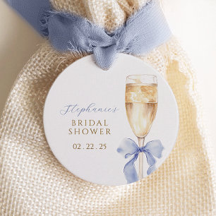 Something Blue Bow Bridal Shower Favour Tags