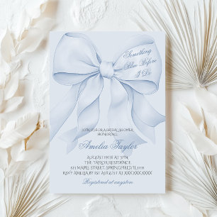 Something Blue Bow Bridal Shower Invitation
